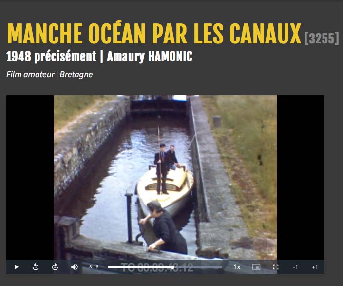 Un cinéaste amateur a filmé en 1948 une navigation sur les canaux de Bretagne (photo extraite de la vidéo)