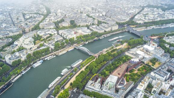 Vue aérienne de la Seine à Paris. (Photo GETTY IMAGES)