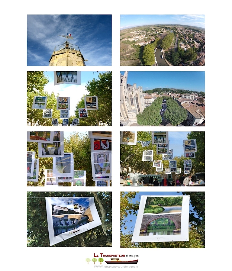 Les baches du "Transporteur d'Images" à Capestang (Photos F.Journo & G.Fleuri)