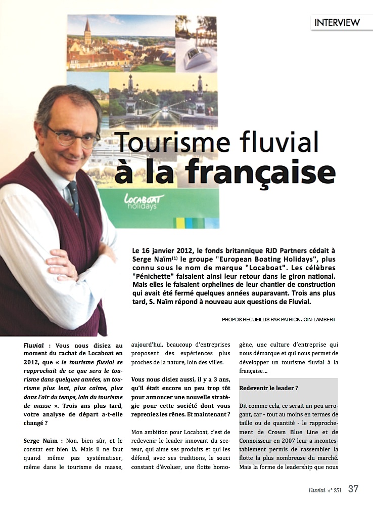 Interview de Serge Naïm, président de Locaboat (Fluvial 251)