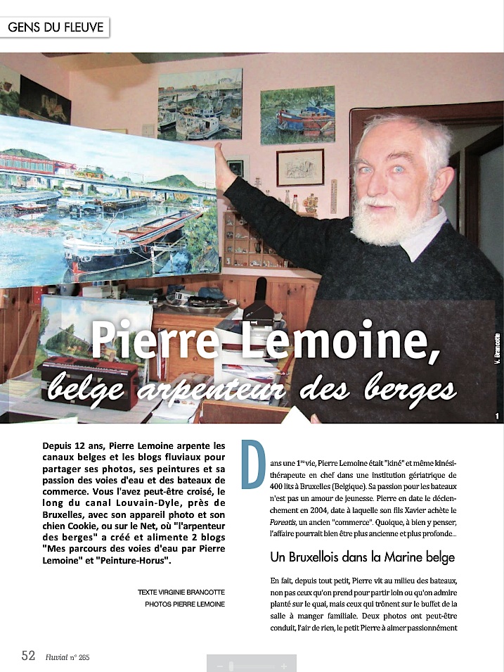 Pierre Lemoine, l'arpenteur des berges (Fluvial n°265 - septembre 2016)