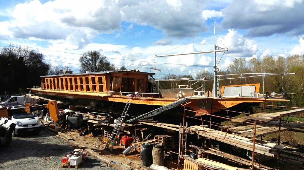 L'Amarante au chantier fluvial de Candes (Photo Delaporte)