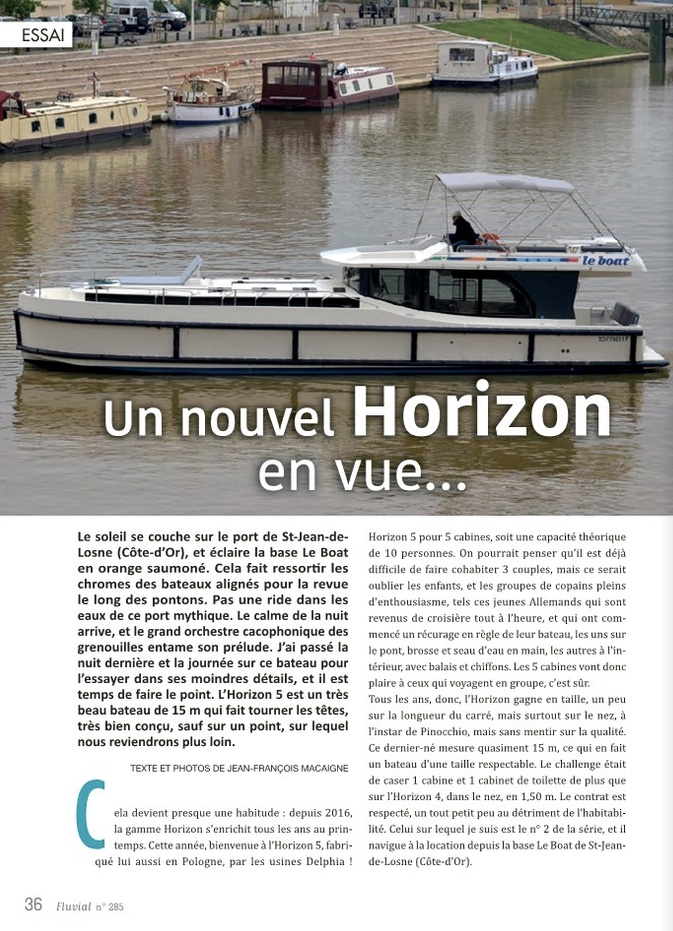 Un nouvel Horizon en vue - Fluvial n°285