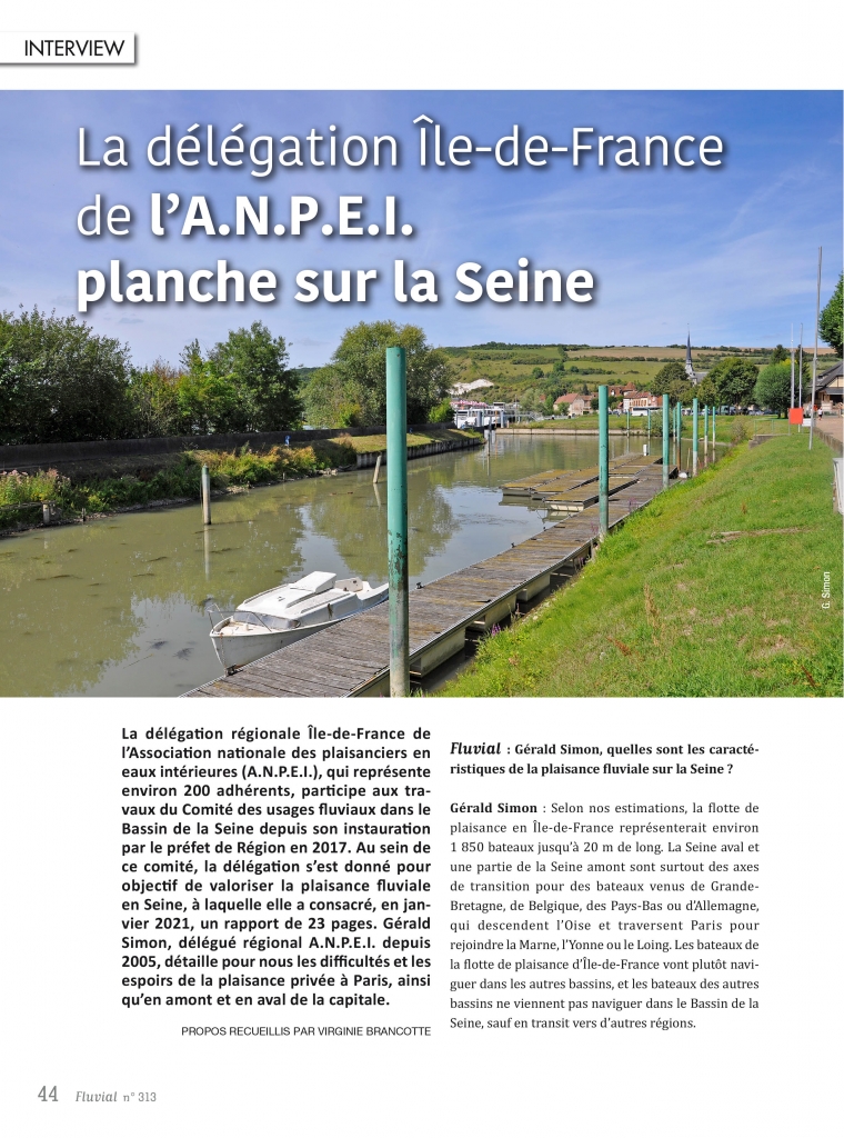 L'ANPEI se penche sur la Seine - Fluvial n°313