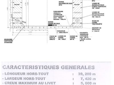 Barges de 39M X 7M42 ideal projet commercial / loft / Ponton ou Dock flottant